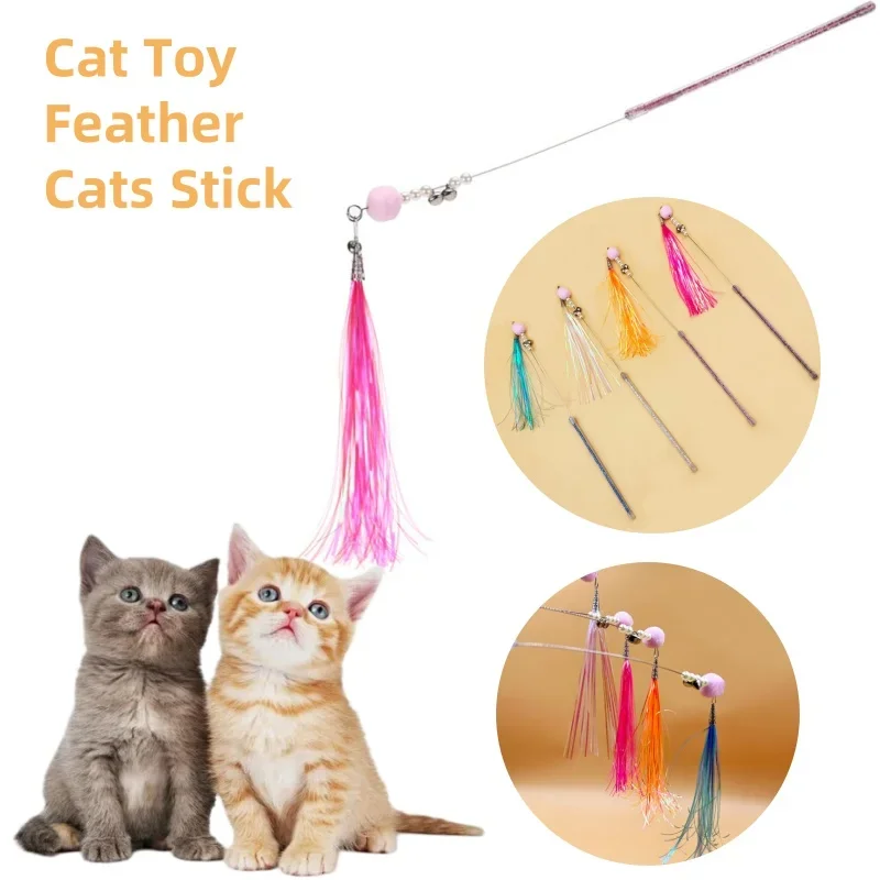 Cat Toy Feather Cats Stick Wool Ball Cat Toys Interactive Bite-resistant Toys for Cats Training Tassle Kitten Toy Pet Supplies