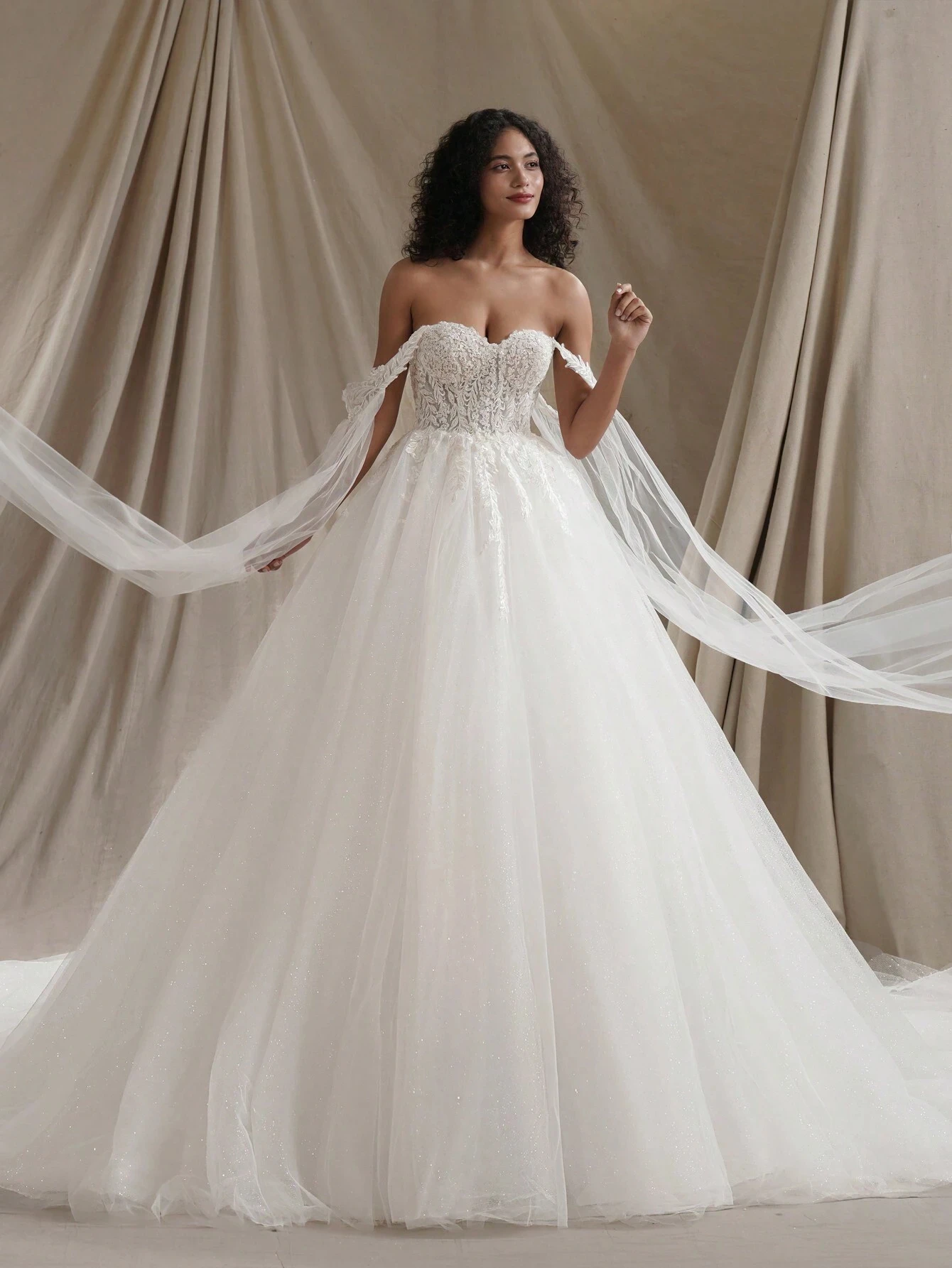 

Customized Sweetheart Glitter Princess Wedding Dresses Women Flown Bride Plus Size Ivory Bridal Ball Gown 2026 vestidos de novia