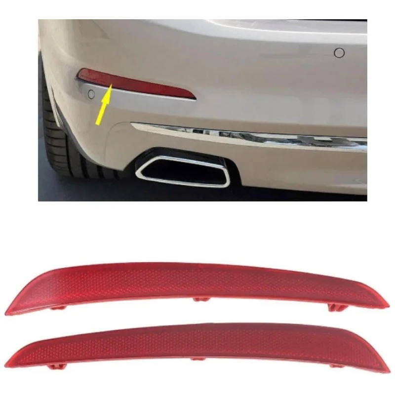 

H3CE 2pcs Rear Bumper Trim Reflector Strips 63147388765 63147388766 for 530i