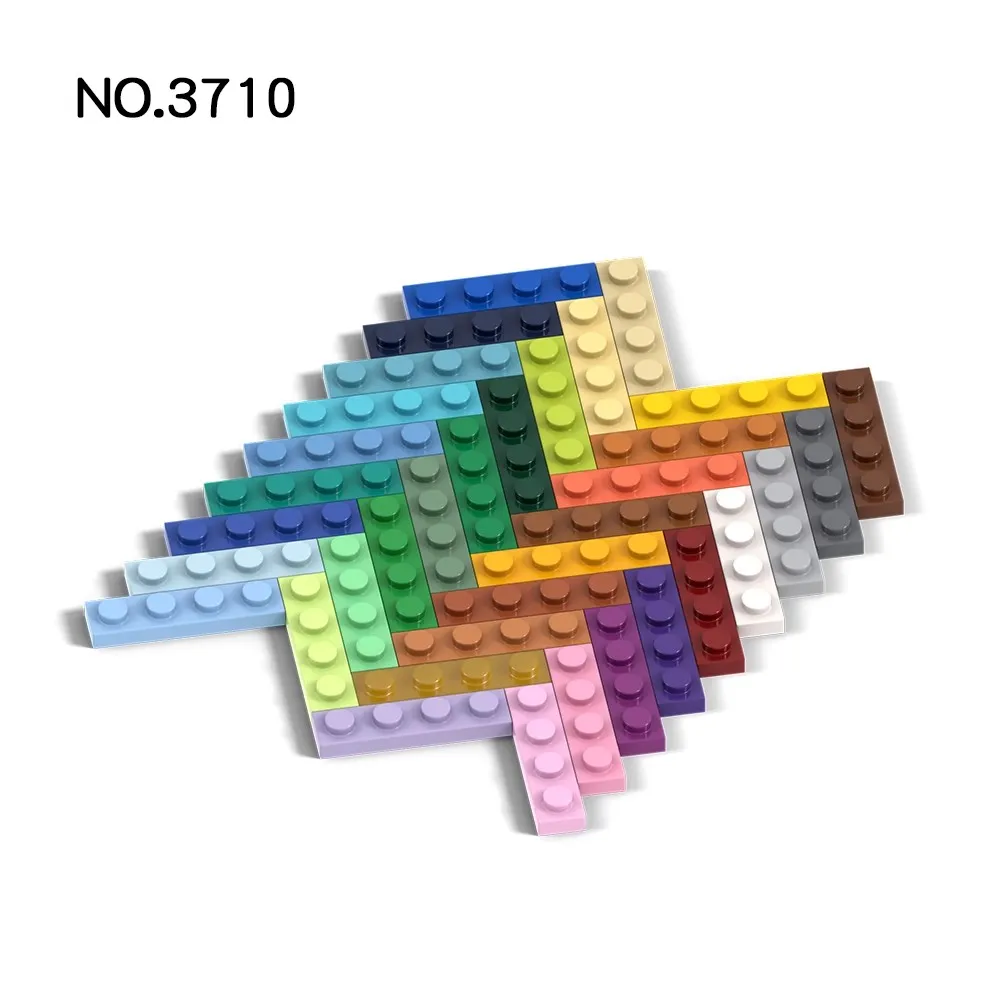 20Pcs MOC Compatible Assembles Particles Plate 3710 1x4 for Building Blocks Parts DIY Enlighten Bricks Educational Tech Toys