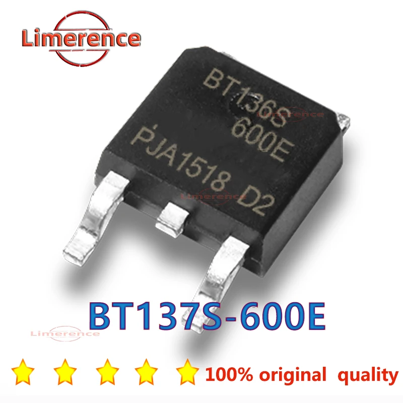 Bt137s-600e to252 bt137s smd bt136s-600e bt136s 600e para-252, 5 peças