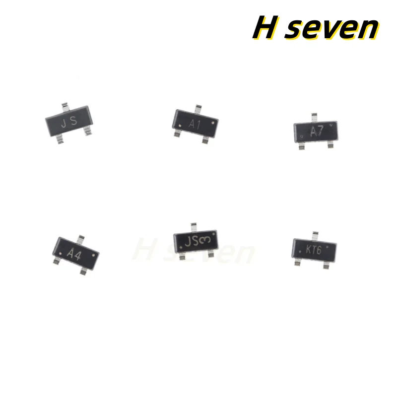 100pcs BAS21 JS BAS21C JS3 BAV23C KT6 BAV99 A7 BAV70 A4 BAW56 A1 SOT-23 SMD Switch Diodes