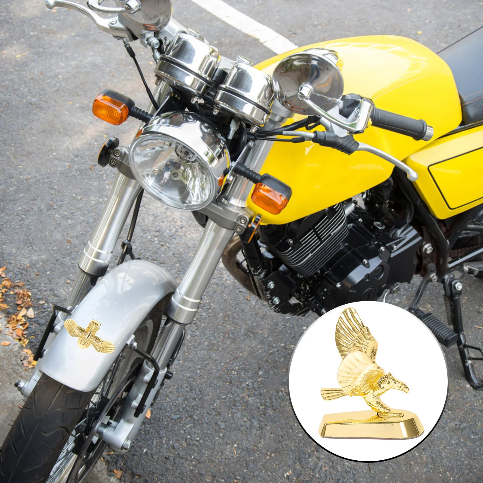 

Front Chrome Eagle Badge For Motorcycle Decoration Motorcycle 3D Metal Emblem Stylish Vehicle Decoration Universal Fit