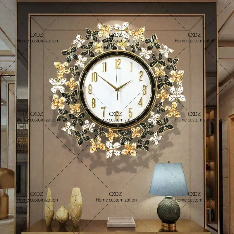 XX Premium Gold Wall Clock Unique Elegant Round  Modern Digital Clock Living Room Design  Home Decor It