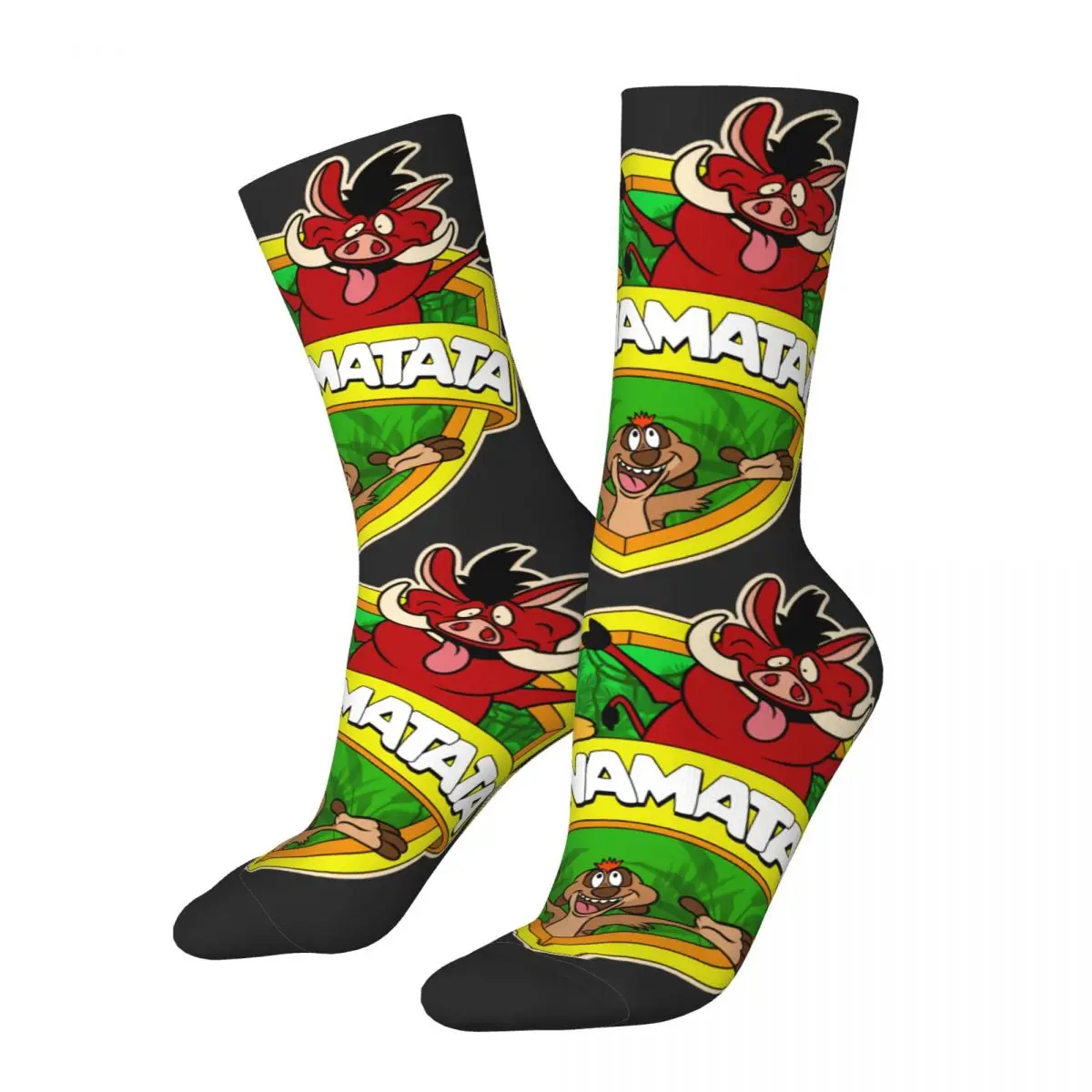 Retro Hakunamataniacs Men's compression Socks Unisex Disney｠The Lion King｠Film Street Style Seamless Printed Novelty Crew Sock