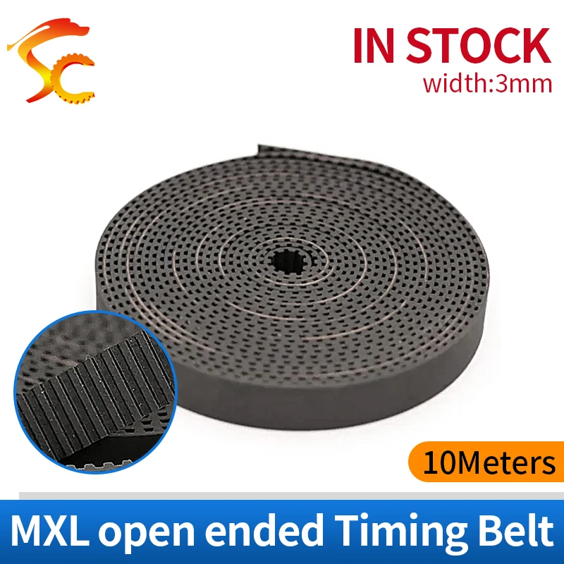 

High Quality 10meters MXL 3MM timing belt width 3mm Rubber MXL-3mm small backlash MXL Open Belt For 3D print