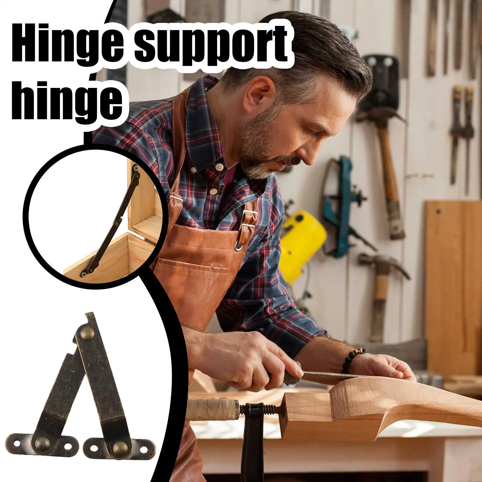 

Lid Stay Hinge Chest Hinges 6 Piece Adjustable Heavy Duty Bracket Hardware Lift Down For Mechanism Bench Coffee Cabinet