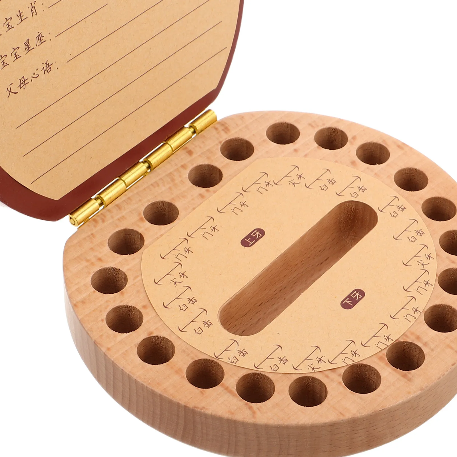 Wooden Children Tooth Keepsake Box Zodiac Pig Design Dustproof Baby Tooth Storage Container First Teeth Case Saver for Boys and