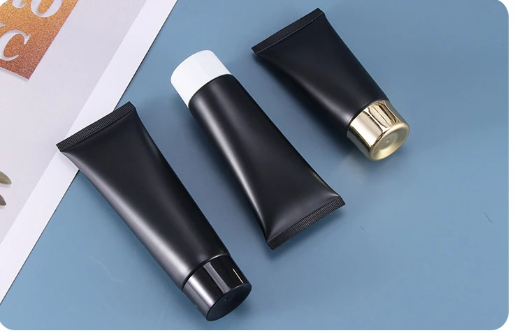 1Pcs Black Plastic Soft Tubes 50g60g80g Empty Cosmetic Cream Emulsion Lotion Packaging Containers Cream Bottlle with Gold Cap