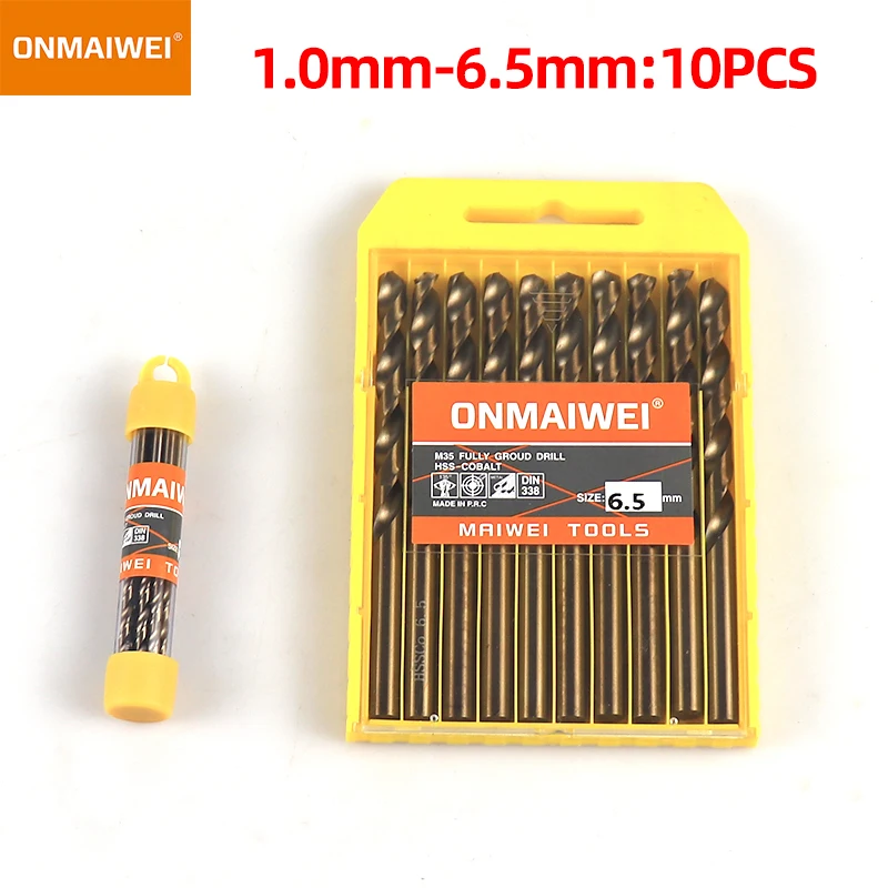 Imagem -05 - Hss M35 Cobalt Twist Broca Grupo Bits de Tungstênio Sólido Alumínio Madeira de Ferro Brocas de Metal 113 mm 5-10 Pcs Aço Inoxidável