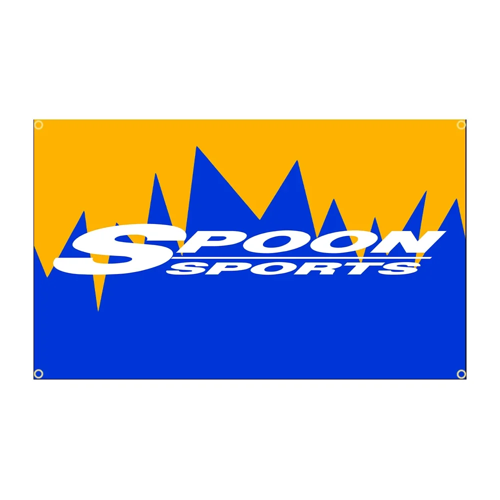 JimonFlag 90x150CM 3x5Ft Spoons Sports JDM Racing Car Flag Polyester Digital Banner for Garage Wall Art Out Door Decoration