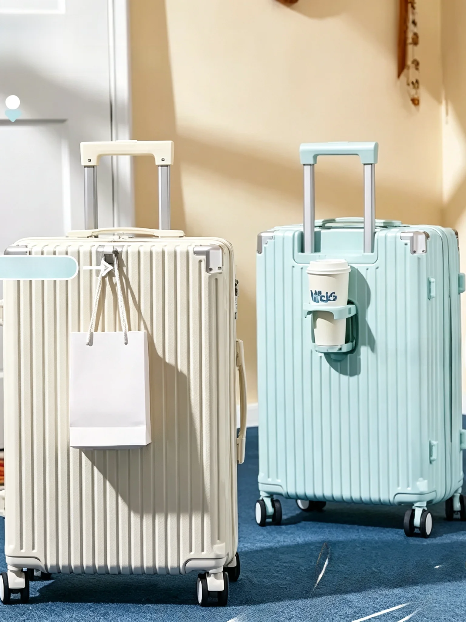 fashionable-travel-suitcase-hard-zipper-closure-aluminum-alloy-handle-abs-material-side-opening-cover-with-cup-holder-a