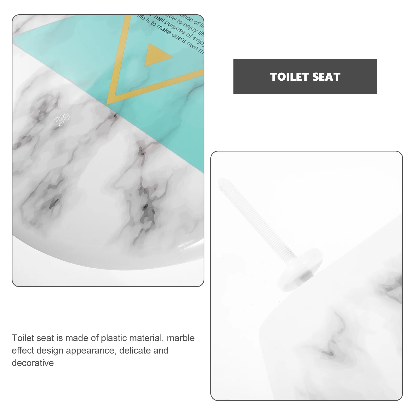 

Seat Marble Effect Plastic Bathroom Cover For Standard Toilet Seat Cover Toilets Home Use Durable Quick Release