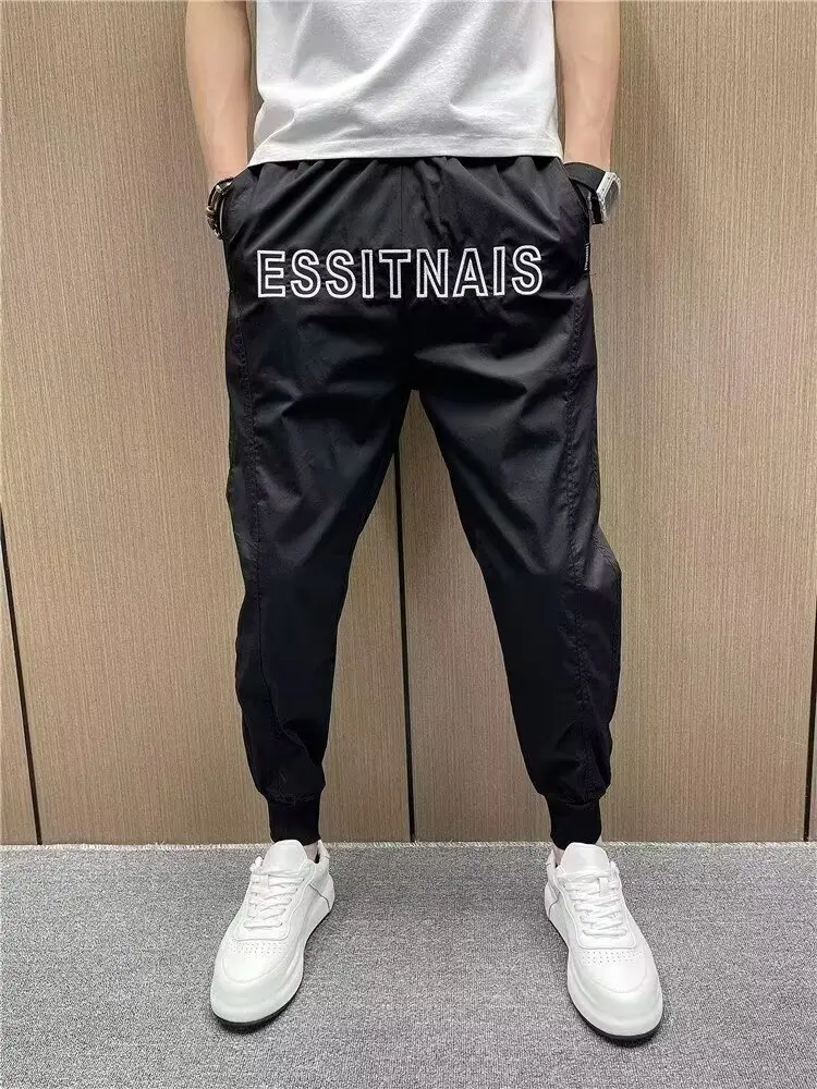 

Casual Pants For Men Summer Thin Loose-Fit Trendy Brand 2025 New Drawstring Harem Quick Dry Sweatpants Bunded Feet Pants Men's