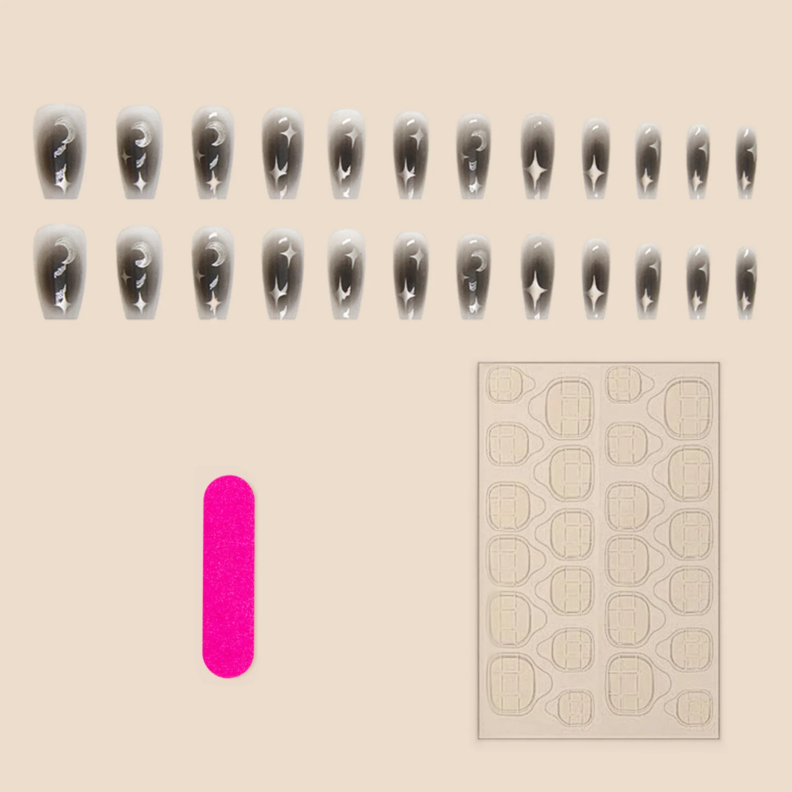 Medium Square Press on Nails No Fading Waterproof Coffin Artificial Nail for Women and Girl Party Activity