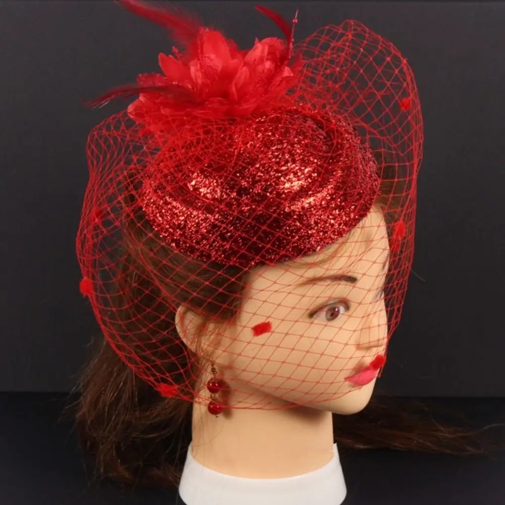 Elegant Polyester Bridal Floral Veil Flower Floral Veil Headwear Vintage Flower Headpiece Party