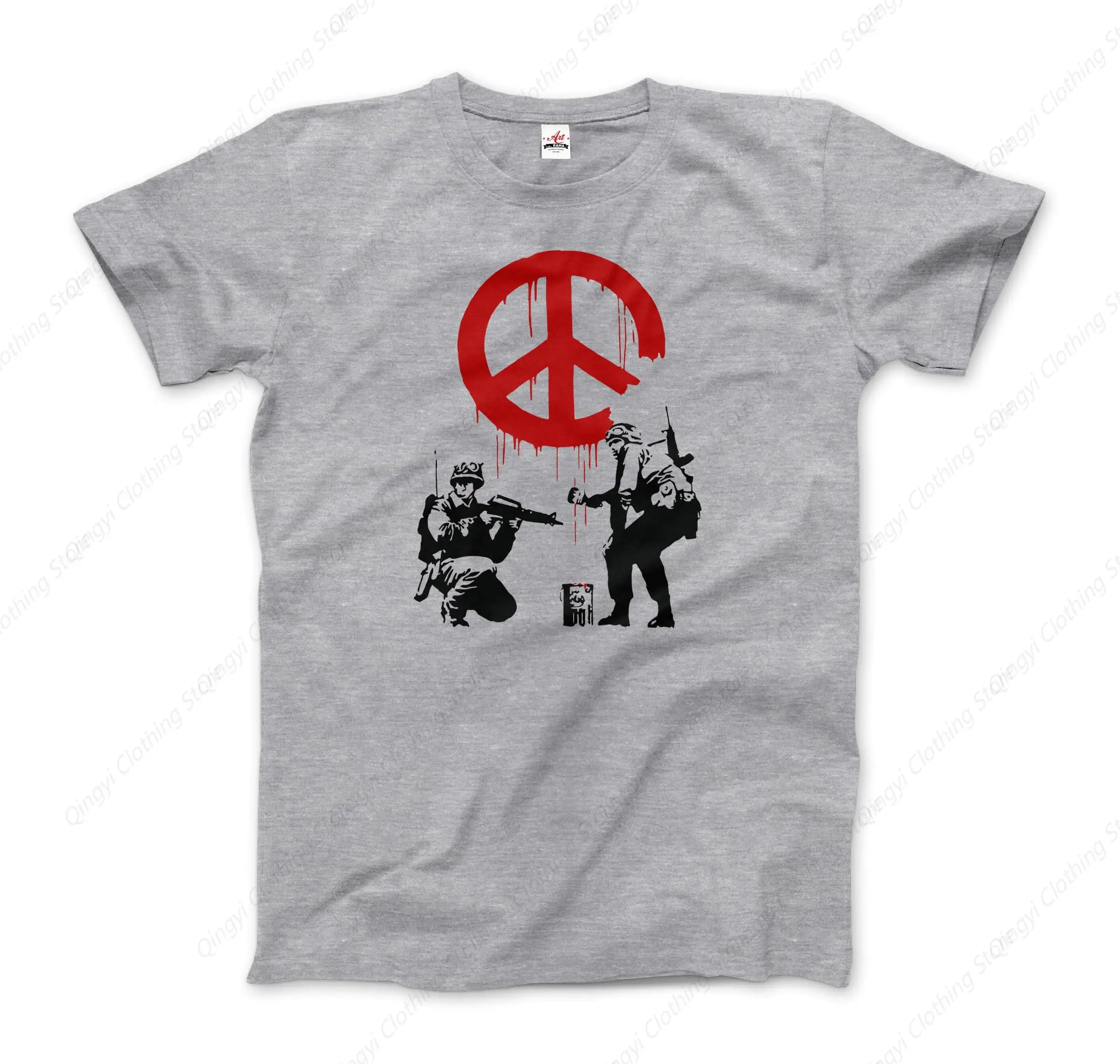 Soldiers Painting Peace Symbol, Streetart Grafitti T-Shirt