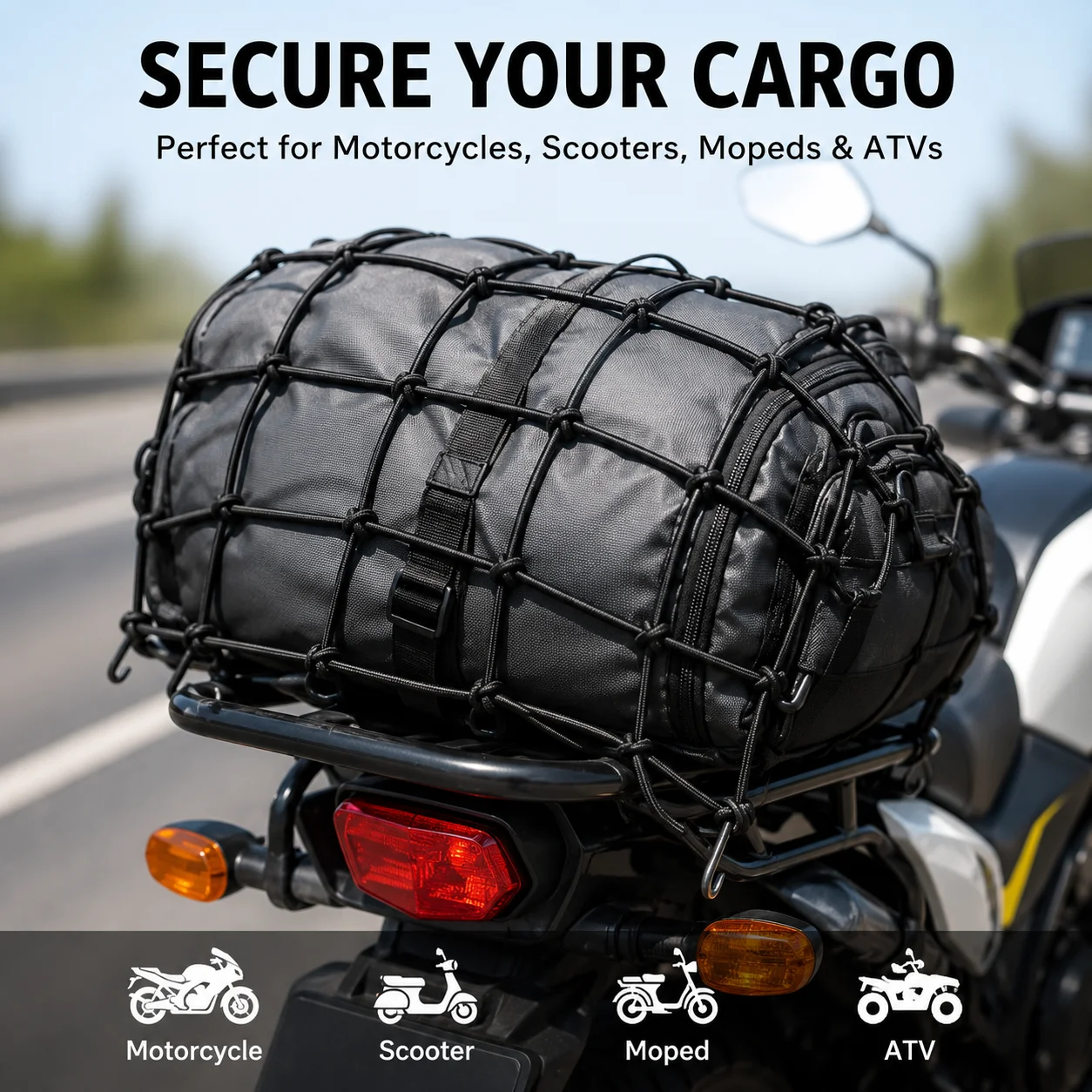Rete elastica per bagagli moto - Tank Divider Mesh recensione e prezzo