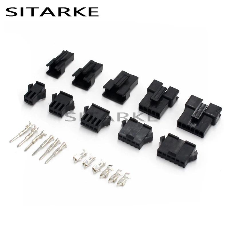 10Sets 2/3/4/5/6/7/8/9/10/11/12 Pin Pitch 2.54MM SM Female Male Wire Connector Plug Housing SM-2P SM-2R JST SM2.54