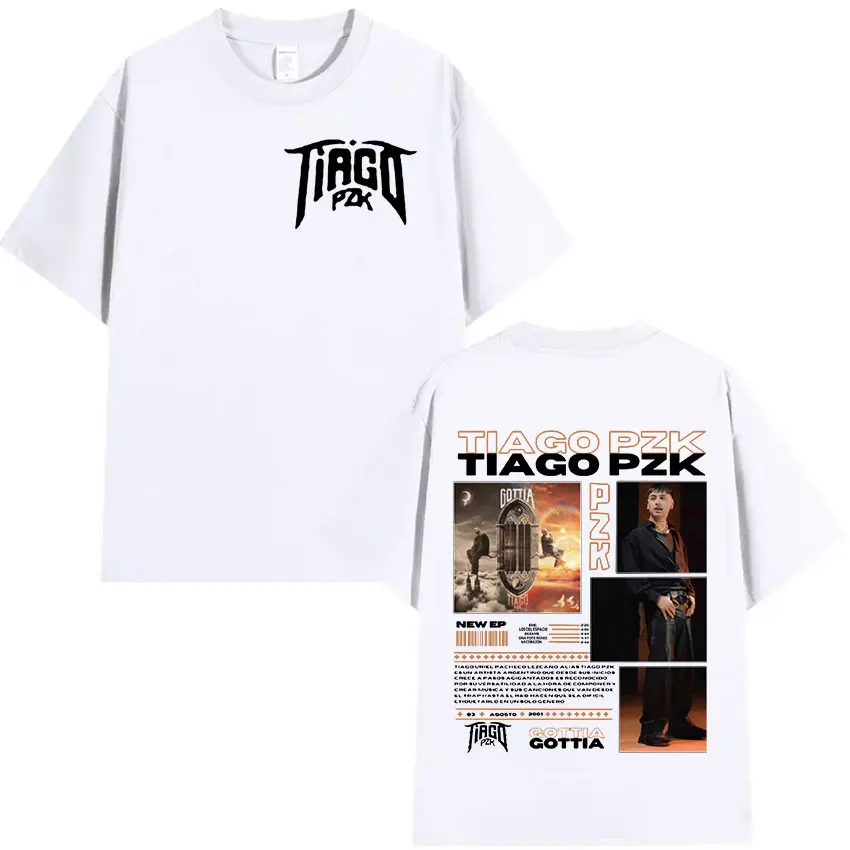 Rapper TIAGO PZK Tour 2024 Graphic T-Shirts Men Hip Hop Harajuku Vintage T-shirt Unisex 100% Cotton Oversized T Shirt Streetwear