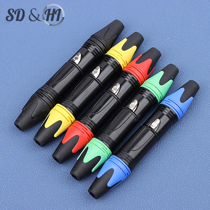 1Set 3 Pin XLR Female Jack + Male Plug Professional 3 Pole XLR Socket Plug Microphone Connector Microphone Plug