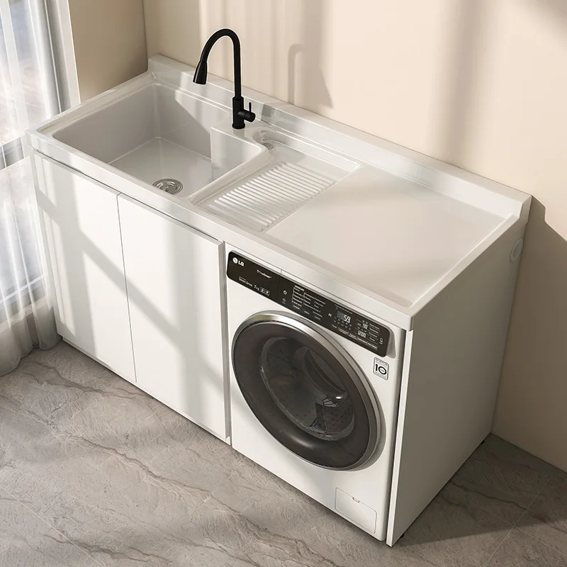 Roller laundry with honeycomb combination aluminum cabinet laundry balcony table integrated washboard laundry wardrobe pool wash