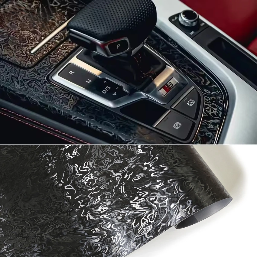 30x20/50/200cm Premium Metal Black Cosmic Ghost Textured Vinyl Wrap Film Self Adhesive Decal Car Wrapping