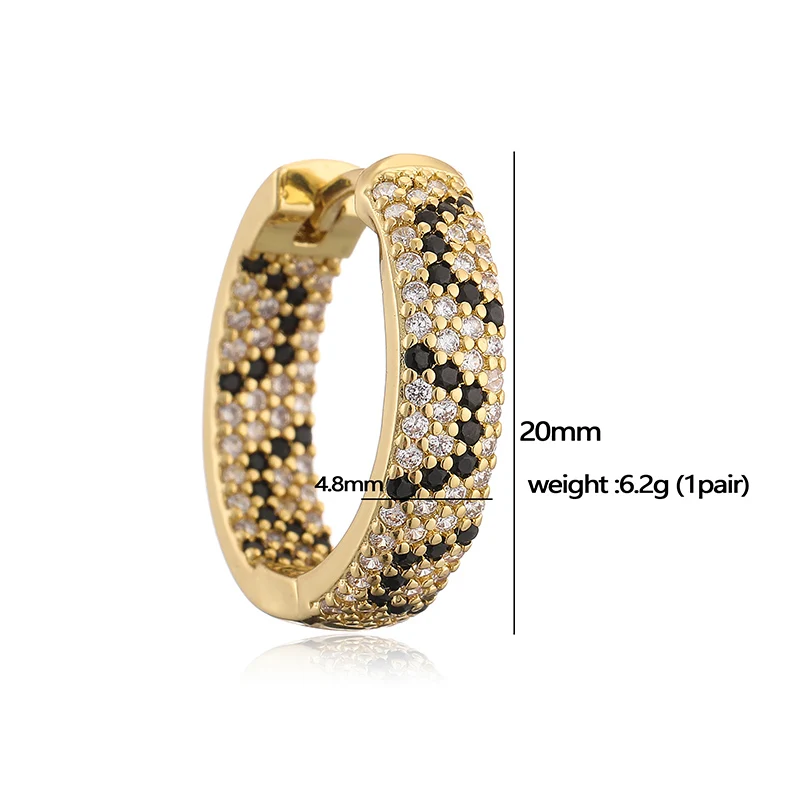 HECHENG,Fashion Leopard Print Hoop Earrings with Cubic Zirconia Small/Large Hoop Earrings Ladies Birthday Gift 1 Pair