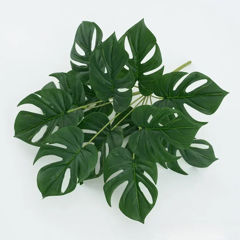 Simulation Turtle Back Peacock Arrowroot Leaves Plastic Plants Hotel Decor Artificial Traveler Banana Plant Leaf Home Decoration