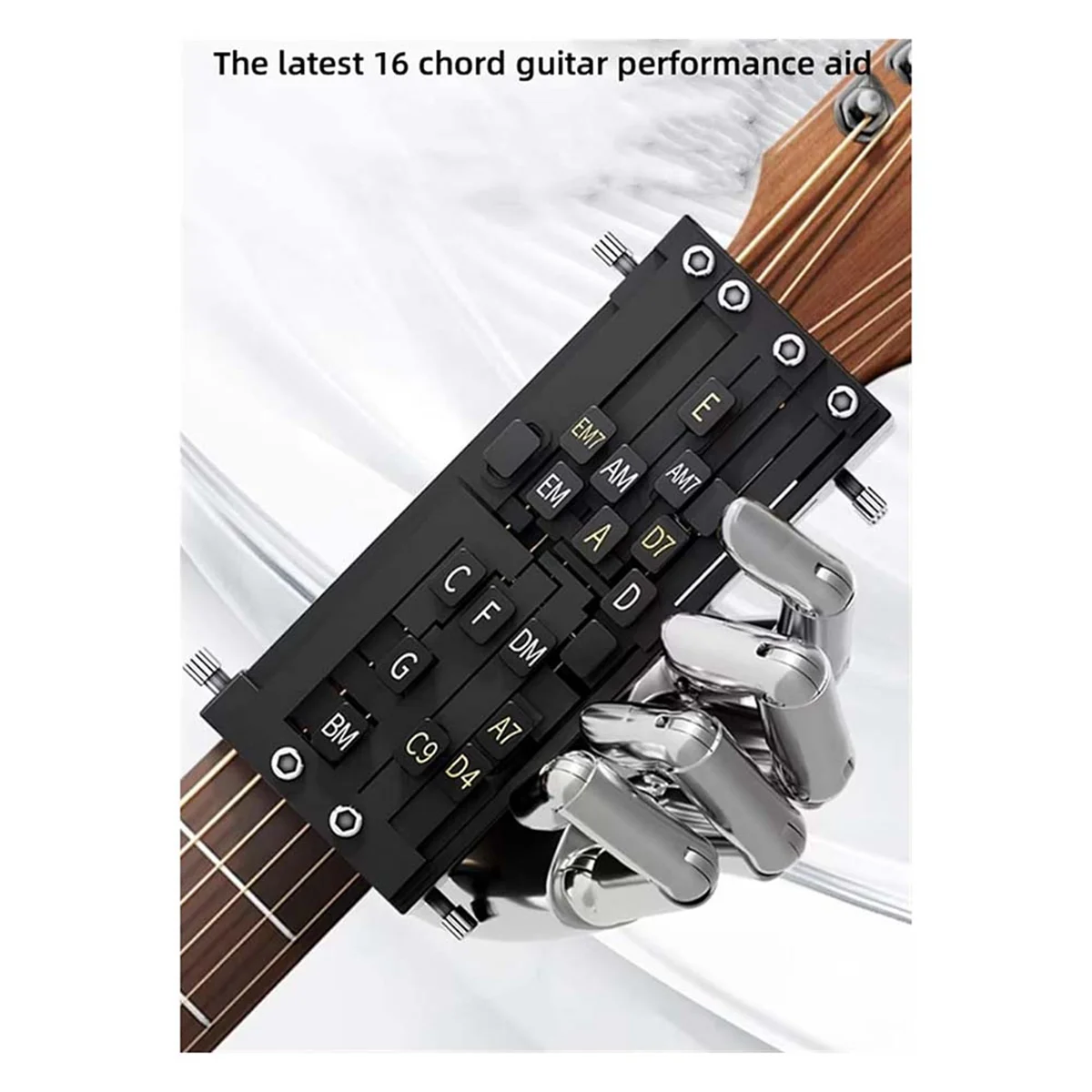 Guitar Learn Aid Tool with 16 Chords,Guitar Chord Trainer Folk Guitar Chords Learning System for Guitar Beginner