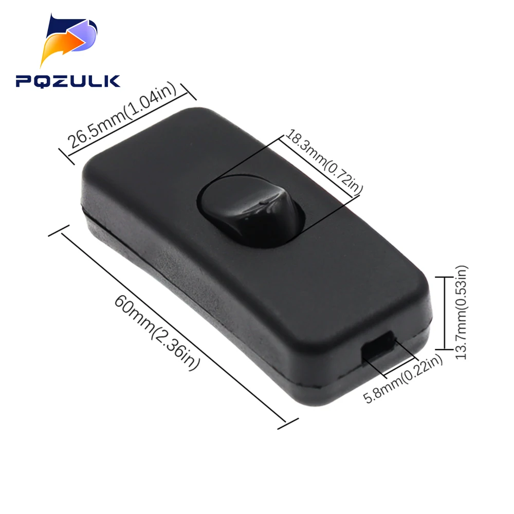 ON/OFF Inline Switch Black Inline Table Lamp Desk Light Cord Cable Switch 110-250V image 6