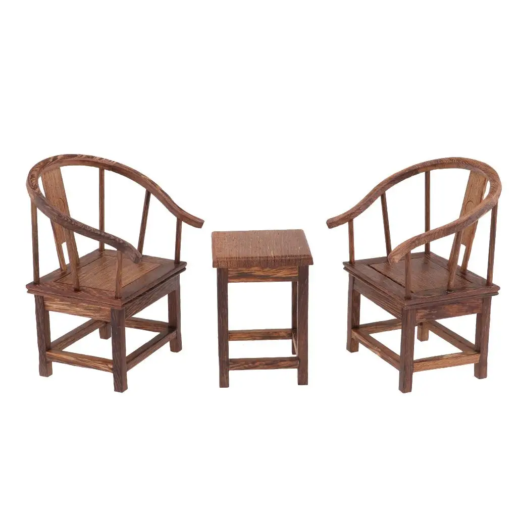 1/6 Dollhouse Miniature Furniture European Style Handade Armchair End Table