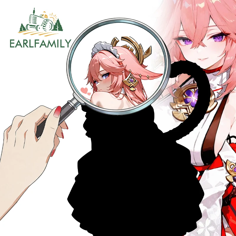 

EARLFAMILY Genshin Impact Yae Miko Car Truck Decal Creative Anime Car Wiper DIY Decal Waterproof Tumbler Storage Flask Host