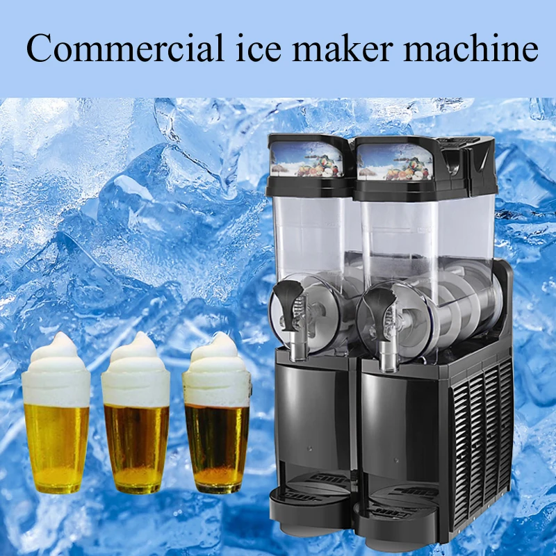 

Commercial Slushy Machine Double Drink Dispenser Cold Juice Beverage Maker Stainless Steel for Home Bar Restaurant