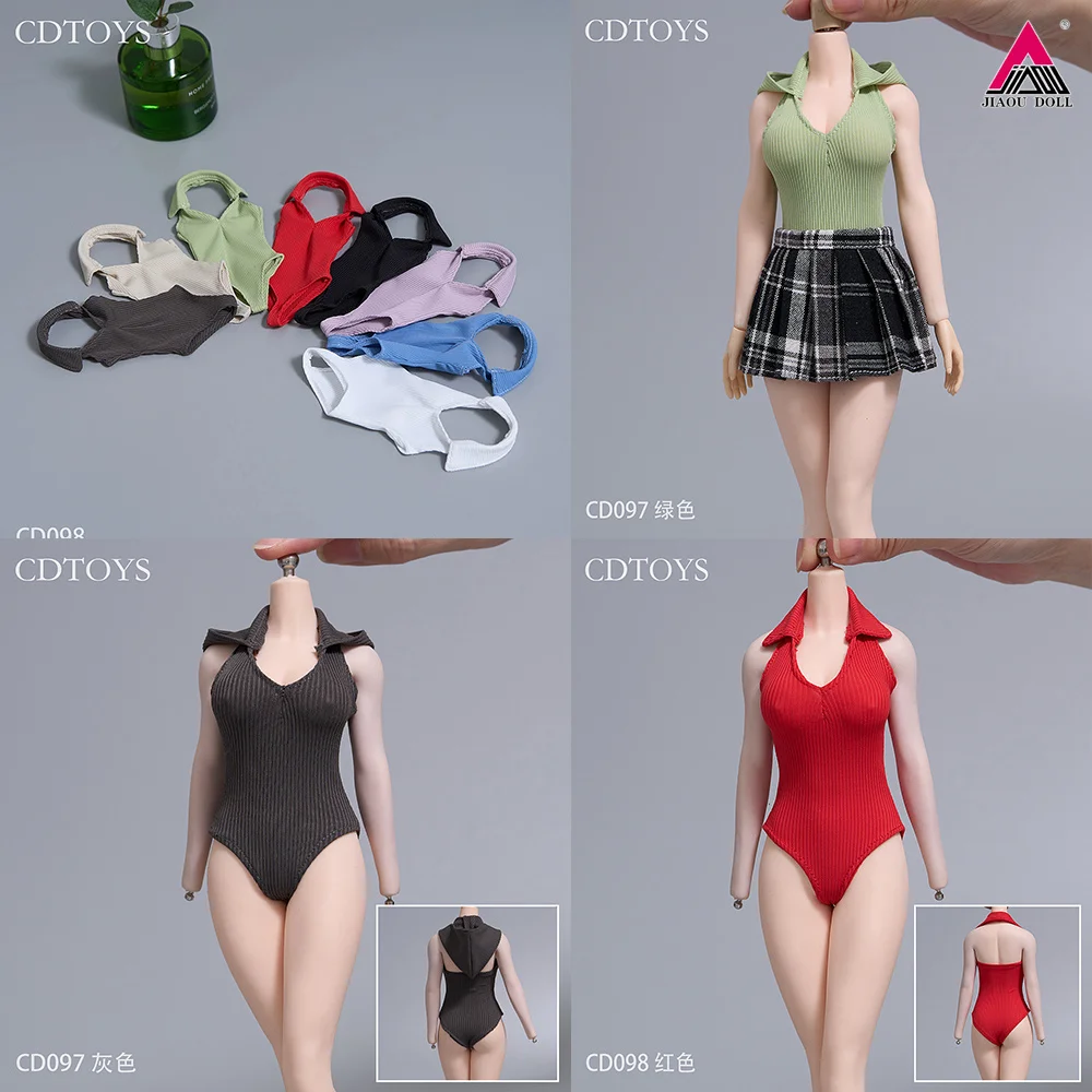 

Cdtoys cd097 098 1/6 Scale Female Bodysuit Sleeveless High Fork Jumpsuit Clothes Model Fit 12'' Soldier Action Figure Body Dolls