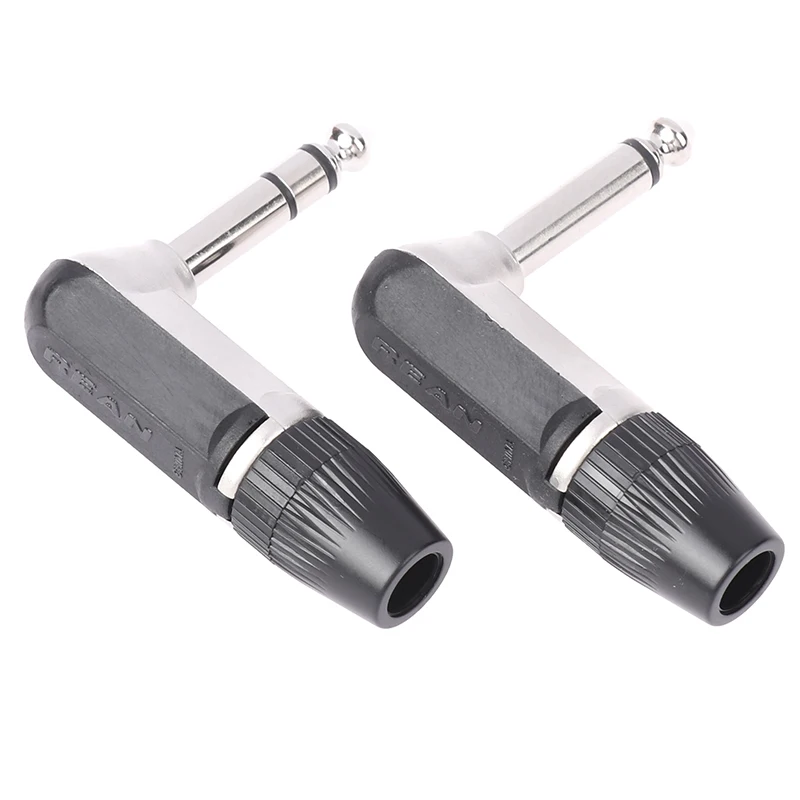 ريان جاك 6.35 ملم TS TRS 90 °   L على شكل الزاوية اليمنى التوصيل ستيريو / مونو 2 3 القطب 6.5 1/4 ميكروفون الغيتار الصوت NYS207 208