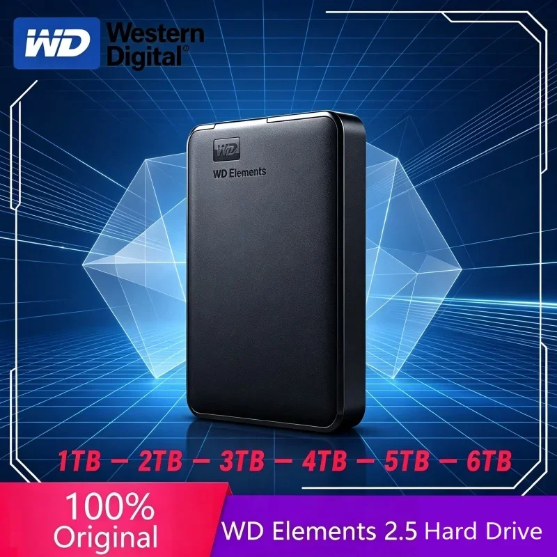 WD Western Digital Mobile Hard Disk External HDD Large-capacity Mechanical 2.5" Hard Drive 6TB 5TB 4TB 2TB 1TB USB3.0 Hard Drive