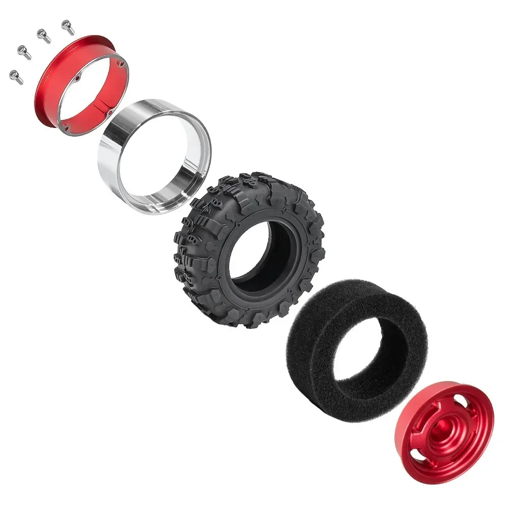 TRX4M 1/18 MT 1,3-inch retro banden en wielset, 65 mm high-grip rubber voor Defender & Bronco, off-road RC TruckUpgrade accessoires