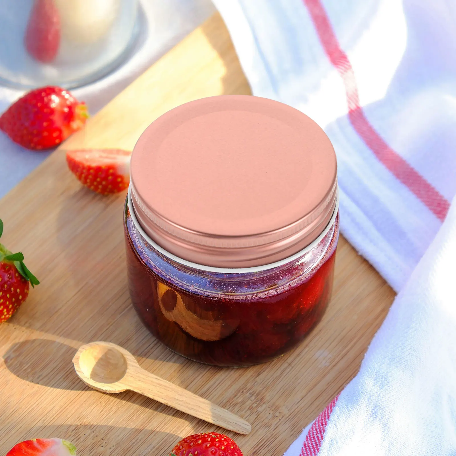 

12Sets Reusable Tinplate Canning Lids Airtight Jar Caps for Mason Jars Leakproof Sealing Covers for Jam Sauce Spice Storage