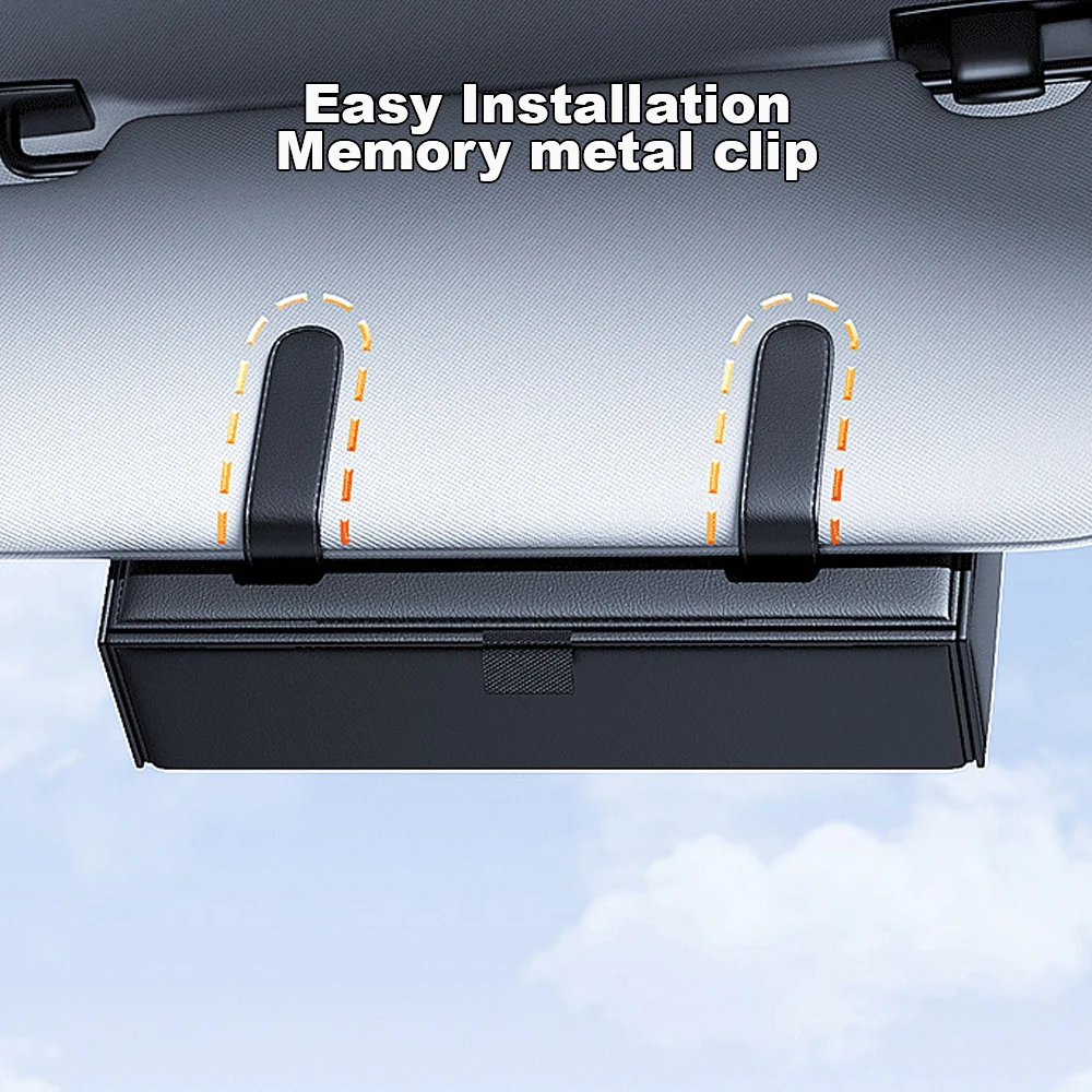 PU Leather Sun Visor Hanging Napkin Pater Towel Organizer Highend Holder Car Mounted Sunshade Tissue Box
