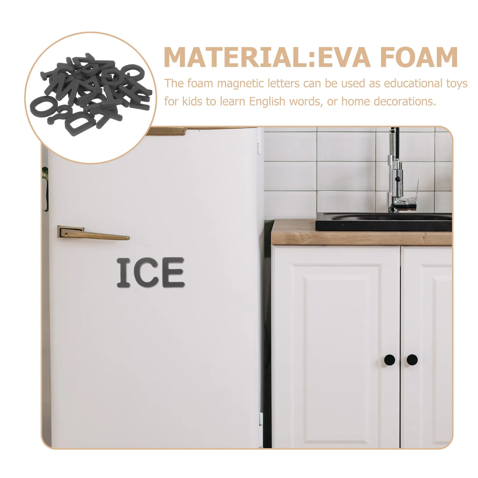 1Set Magnetic Alphabet Foam Letters Eva Foam Educational Alphabet Magnets for Refrigerator Whiteboard Metal Surfaces A-