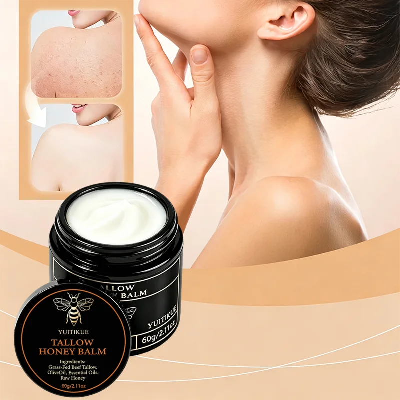 YUITIKUE 60g Natural Tallow Cream - Moisturizing Body Balm with Honey and Olive Oil Skin Care