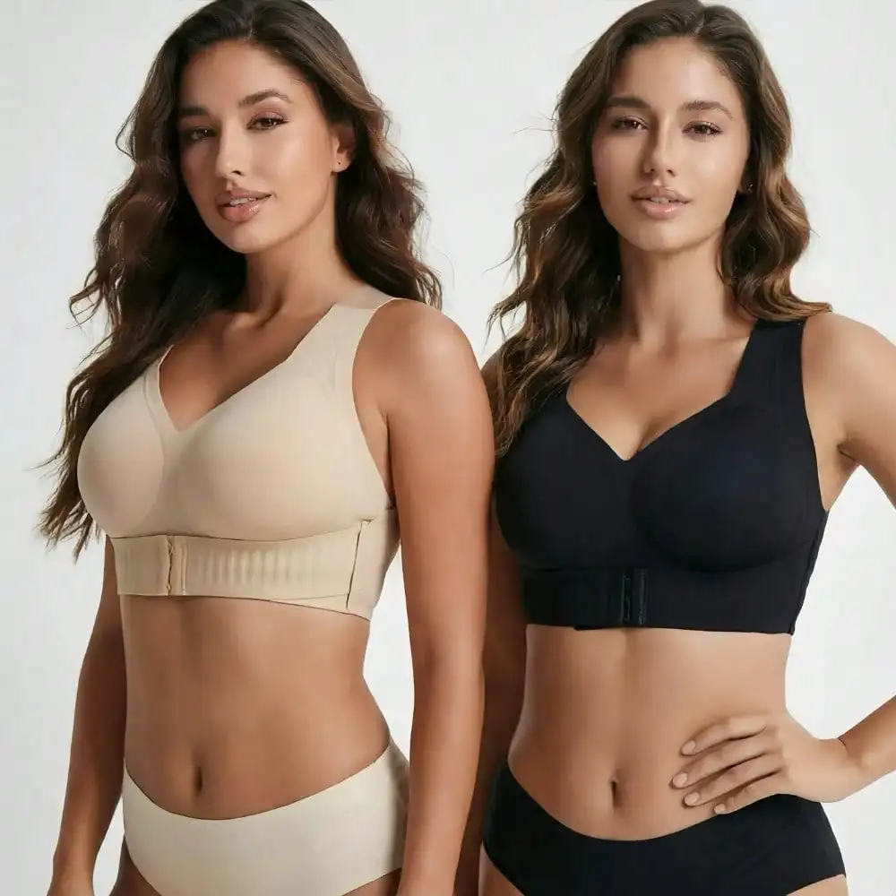 Posture Bra, Women's Beige Wireless Bra,Soft Breathable Non-Removable Molded Cups,Yoga Fitness Sportswear For Gym And Daily Training, Summer Vibes Bra image 5