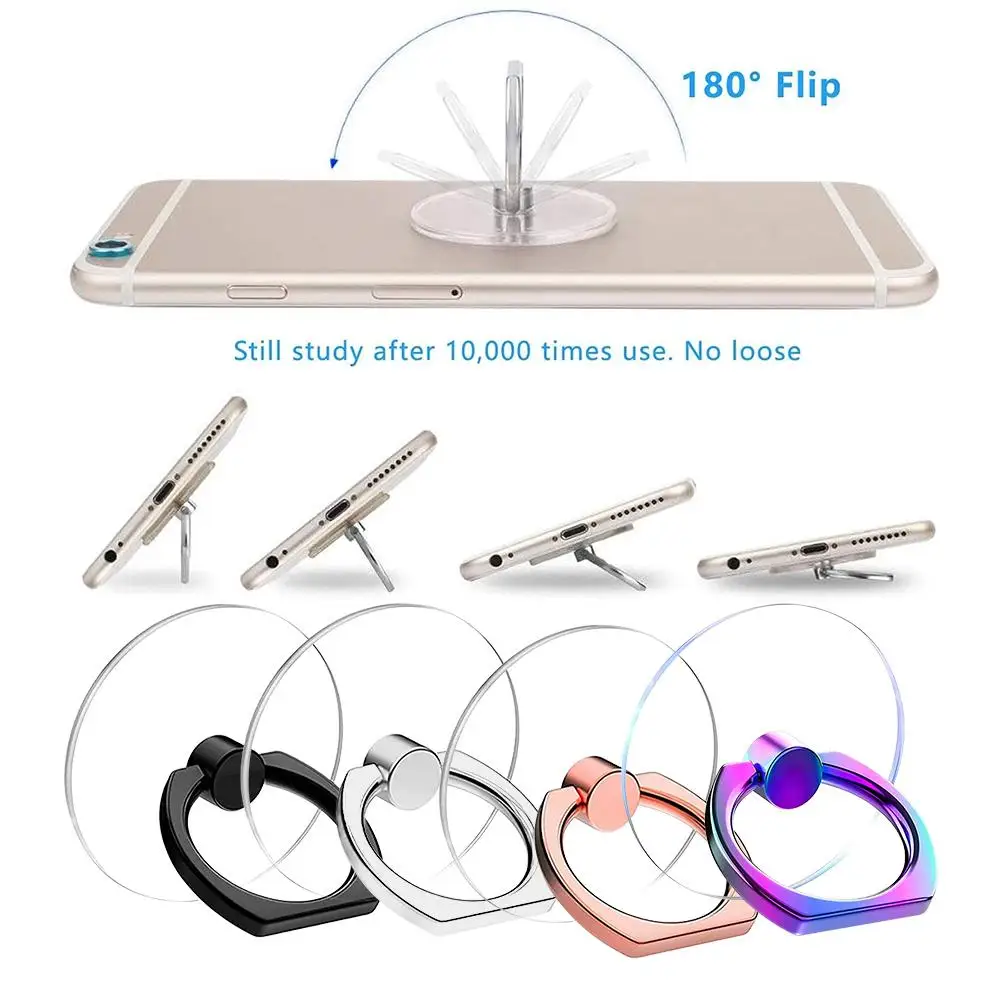 Round Transparent Acrylic Holder For Mobile Phone 360°Degree Rotation Smartphone Kickstand Transparent Mobile Phone Holder