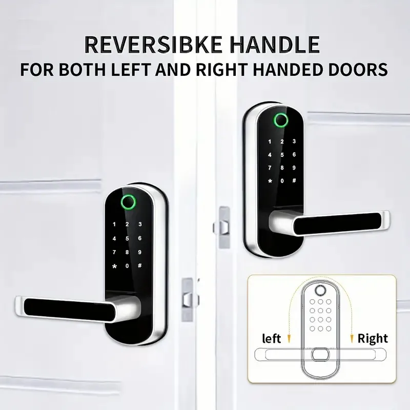 CIEPOJIT Smart Fingerprint Door Lock App Remote Control Keyless with Fingerprint/Password/Key/Card/TTLock APP Unlock