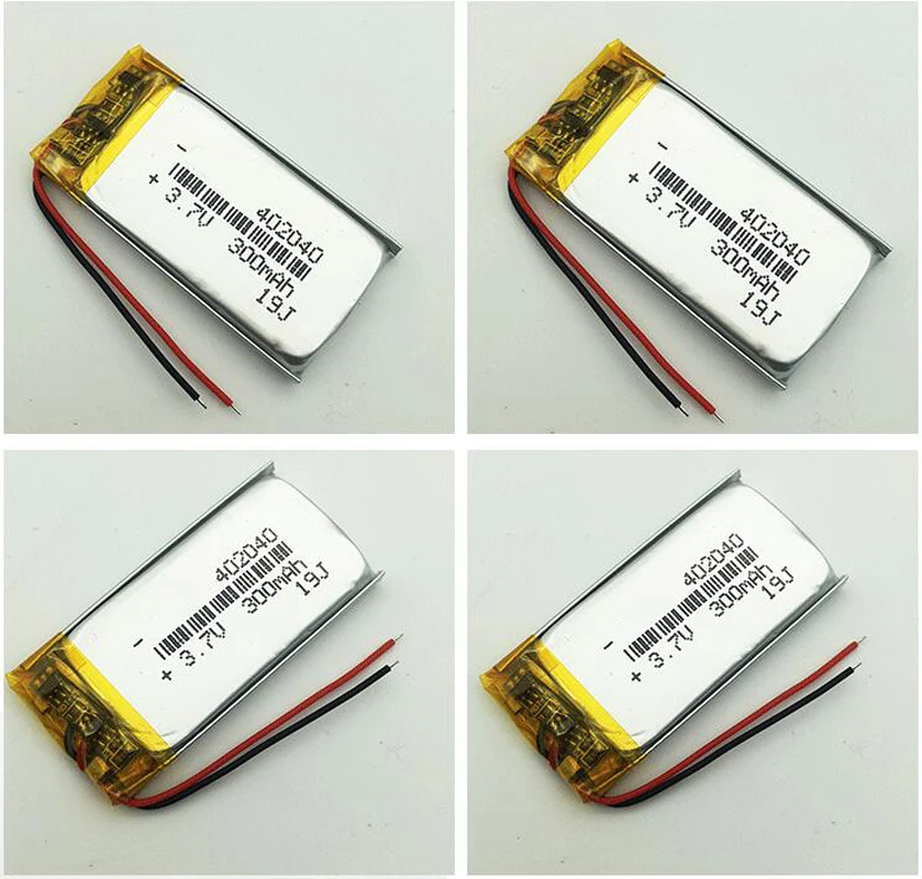 402040 300mah 3.7V Lithium Polymer Battery For Bluetooth Speaker Smart Watch Voice Recorder Rechargeable Li-polymer Batteries