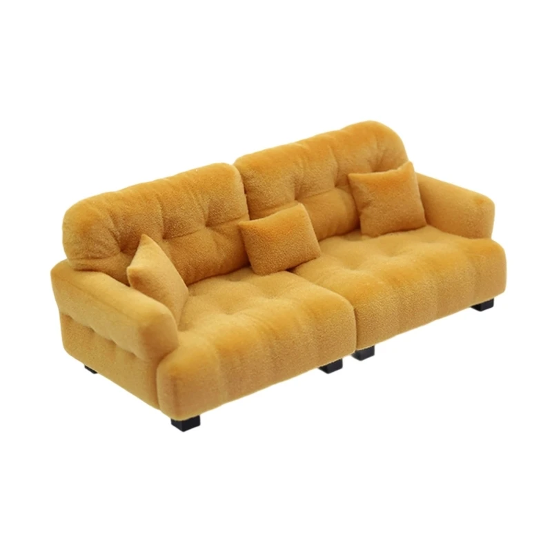 Handgemaakte mini-bank poppenhuizen enkele bankstel massaal loveseat-zits voor realistische slaapkamerscènes 15UB