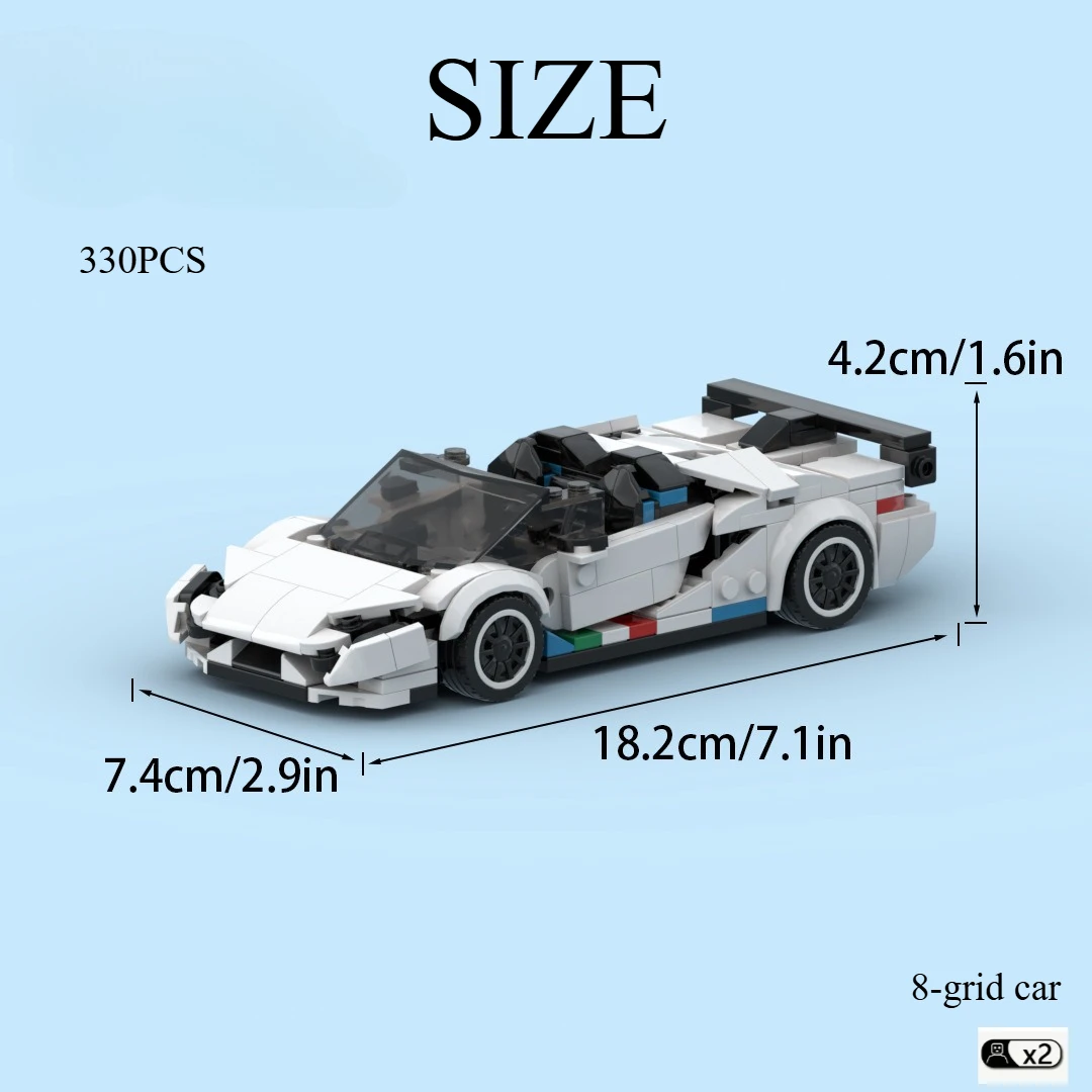

330PCS Supercar Building Kit - MOC Sports Car Model for Adults & Teens, DIY Racing Gift with Instruction Manual