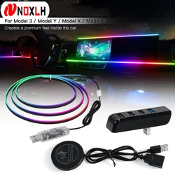 Symphony Car Atmosphere Light Automatic OFF Module 30 Seconds Glove Box USB Expansion Dock Ambient Lamp For Tesla Model 3 Y S X