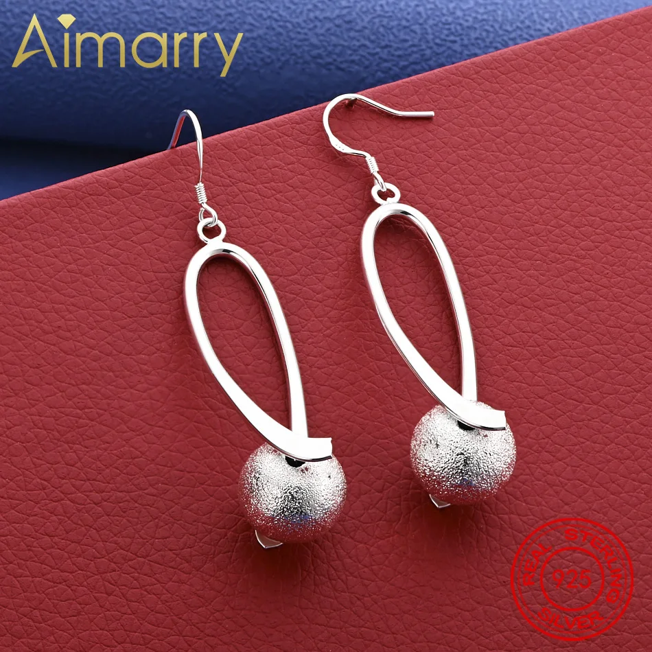 

Топ, серьги из стерлингового серебра 925 пробы с матовыми бусинами, серьги-капли, очаровательные трендовые подарки на день рождения, модные вечерние ювелирные украшения